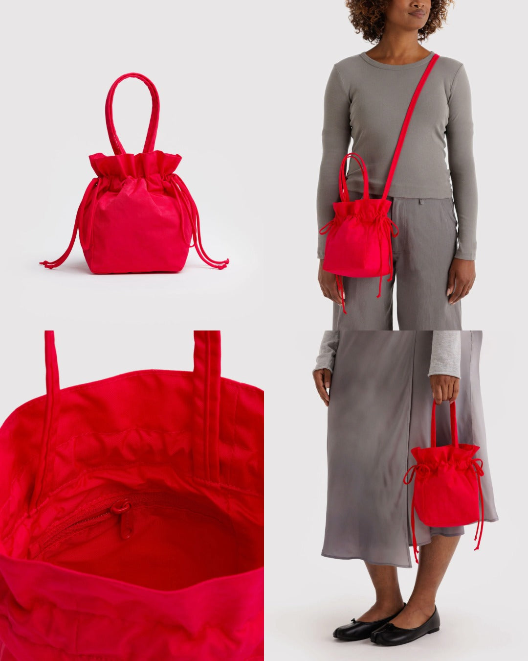 美國｜BAGGU Drawstring Bag 兩用束口水桶包 / 手提包 /  斜背包 共四色