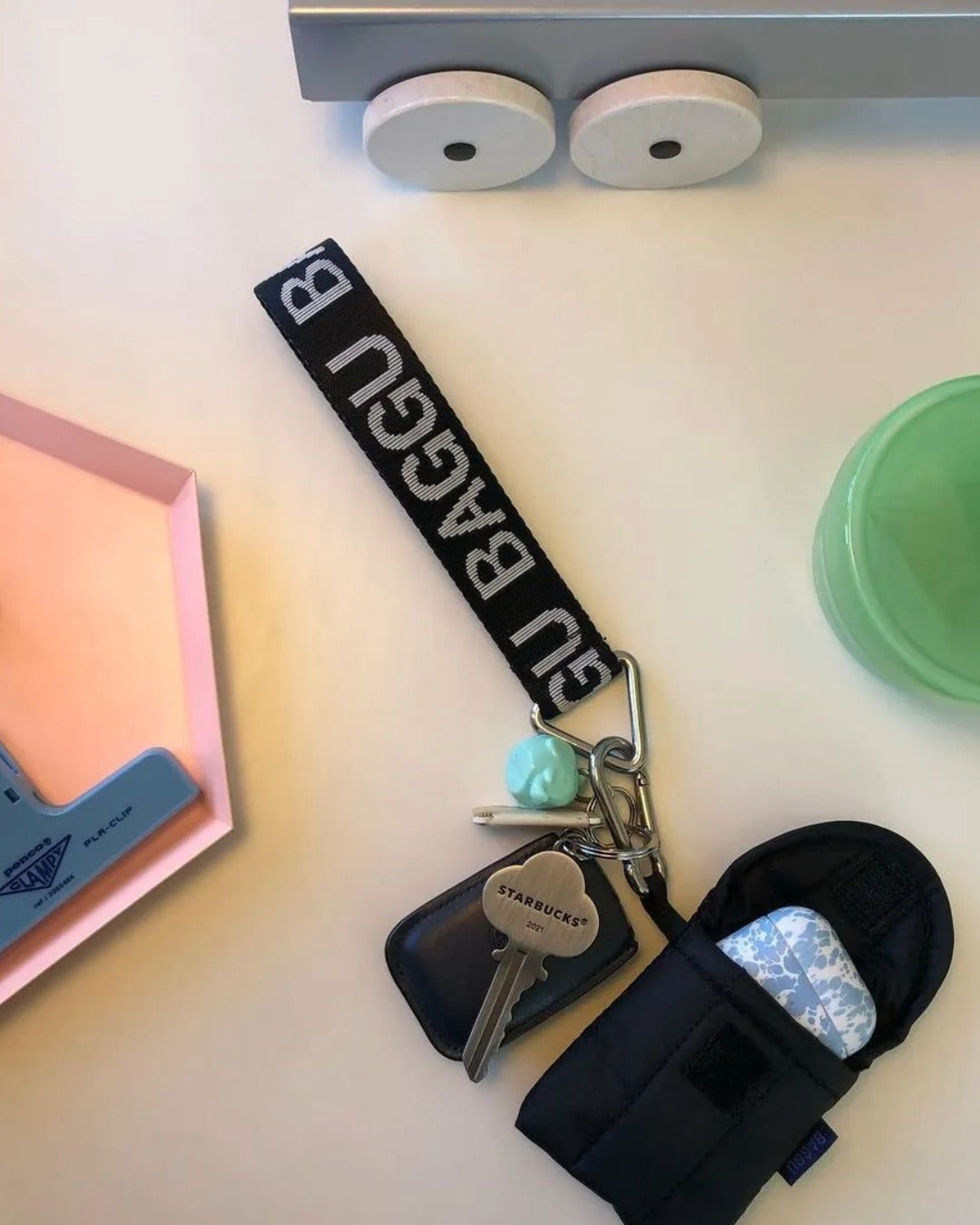 美國｜BAGGU Logo Keychain 織帶鑰匙圈 扣環吊飾 共三色