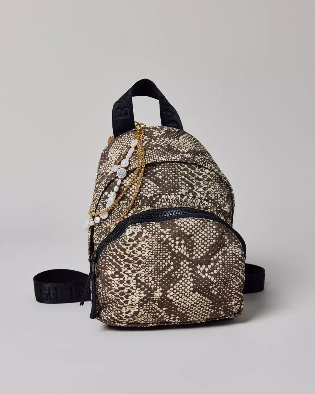 美國｜BAGGU Mini Nylon Backpack 迷你尼龍後背包 蛇紋