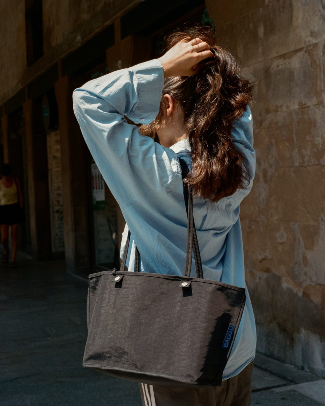 美國｜BAGGU Nylon Reversible Tote 雙面托特包 / 肩背包/ 子母包 M Size 共三色