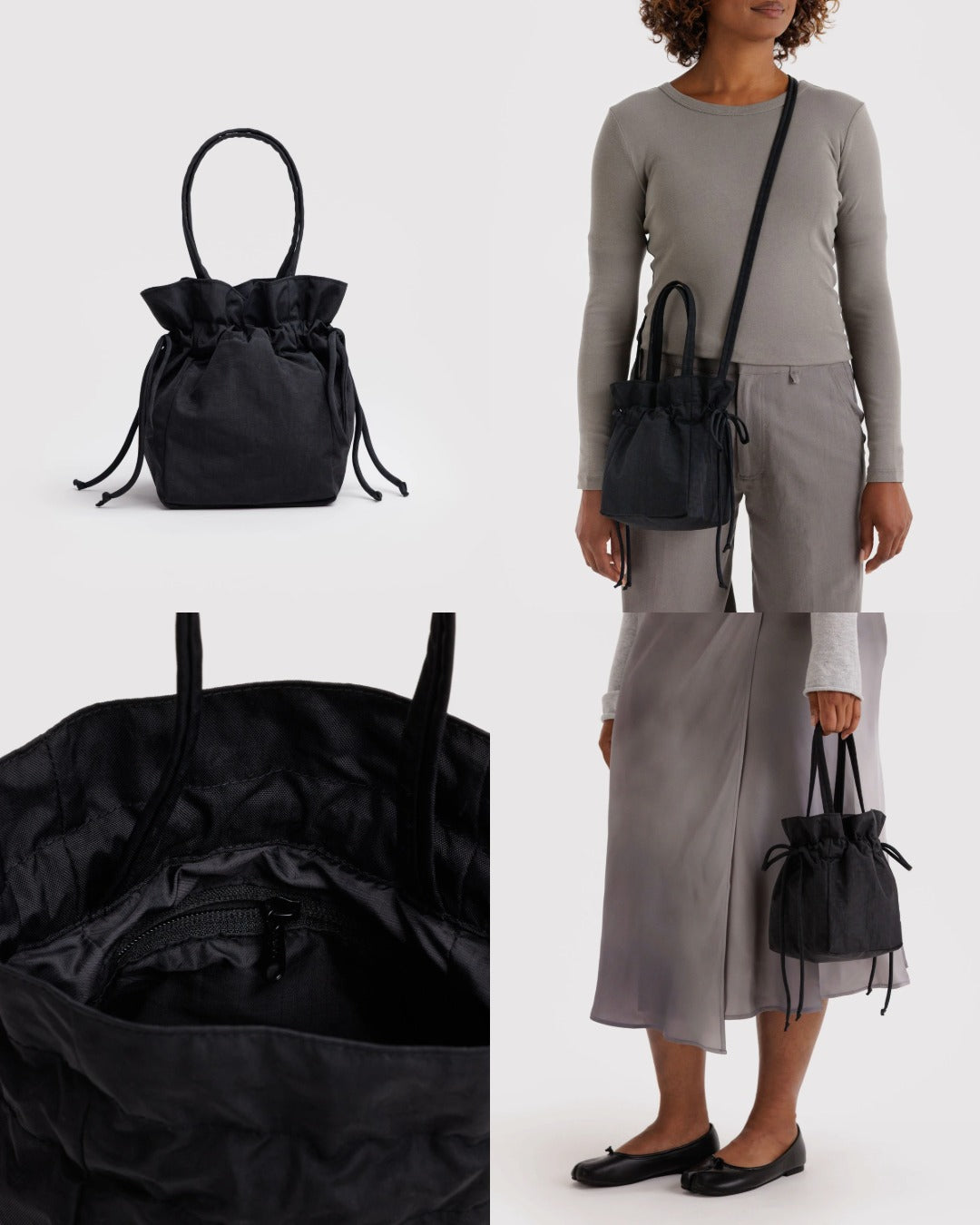 美國｜BAGGU Drawstring Bag 兩用束口水桶包 / 手提包 /  斜背包 共四色