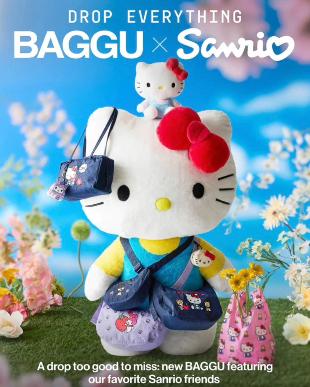 美國｜BAGGU x HELLO KITTY 三麗鷗聯名系列 保齡球包 / 彎月包 / 肩背包 / 環保購物袋 共五款