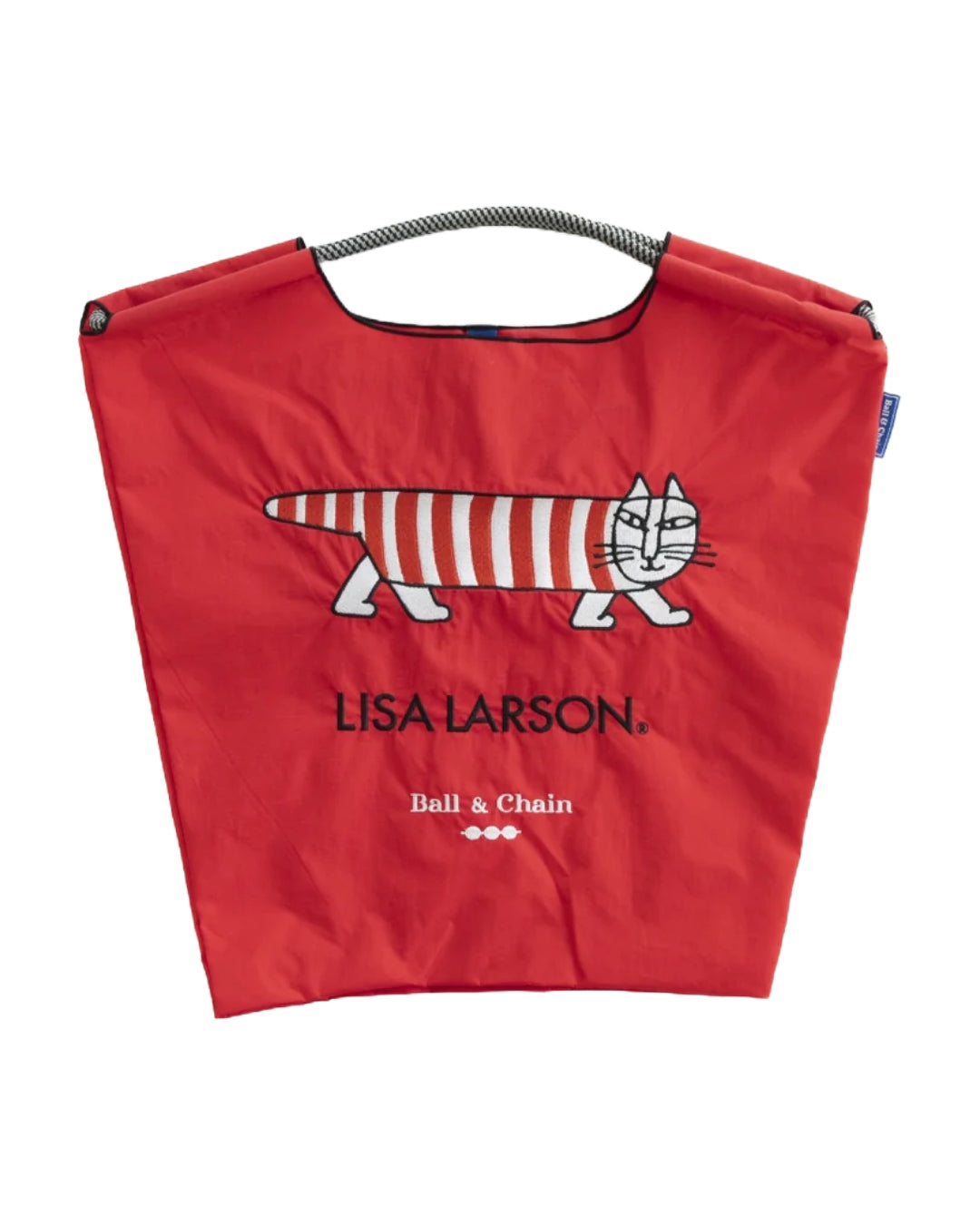 日本｜Ball&Chain x Lisa Larson 麗莎·拉爾森聯名款 刺繡環保購物袋 條紋貓 M size 共兩色