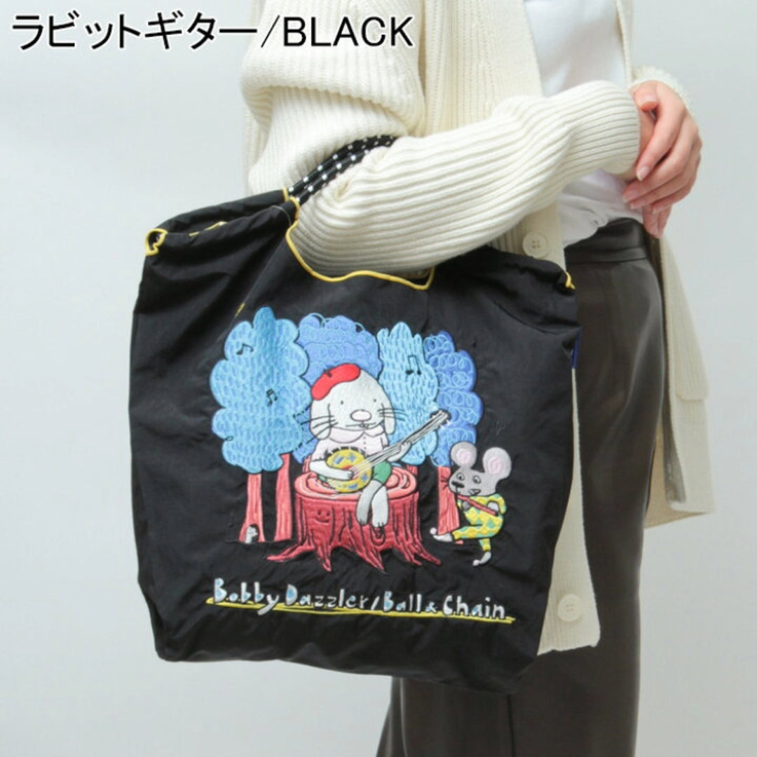 日本｜Ball&Chain 藝術家聯名款 刺繡環保購物袋 M Size 共三款