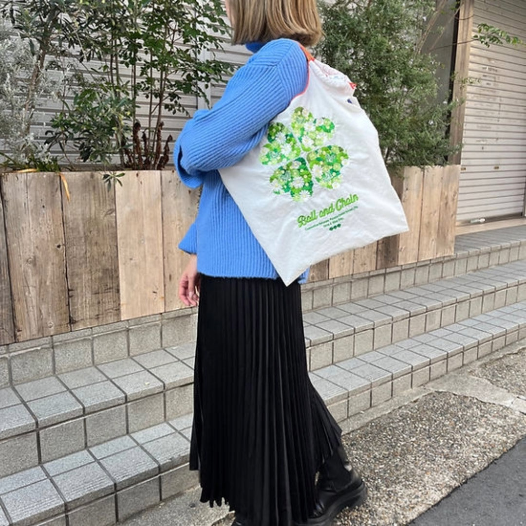 日本｜Ball&Chain 設計師聯名款 刺繡環保購物袋 M Size 共兩色