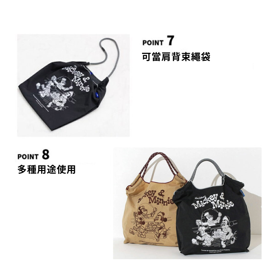 日本｜Ball&Chain x Disney Mickey&Minnie 迪士尼聯名 刺繡環保購物袋 M Size